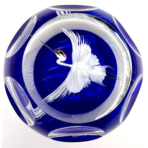 PAPERWEIGHT LUNDBERG STUDIOS DANIEL SALAZAR 1991 3.25" Magnum Rare Facetted - Picture 1 of 9